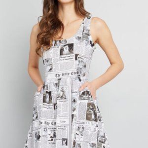 Retrolicious Kitty Newspaper Dress
